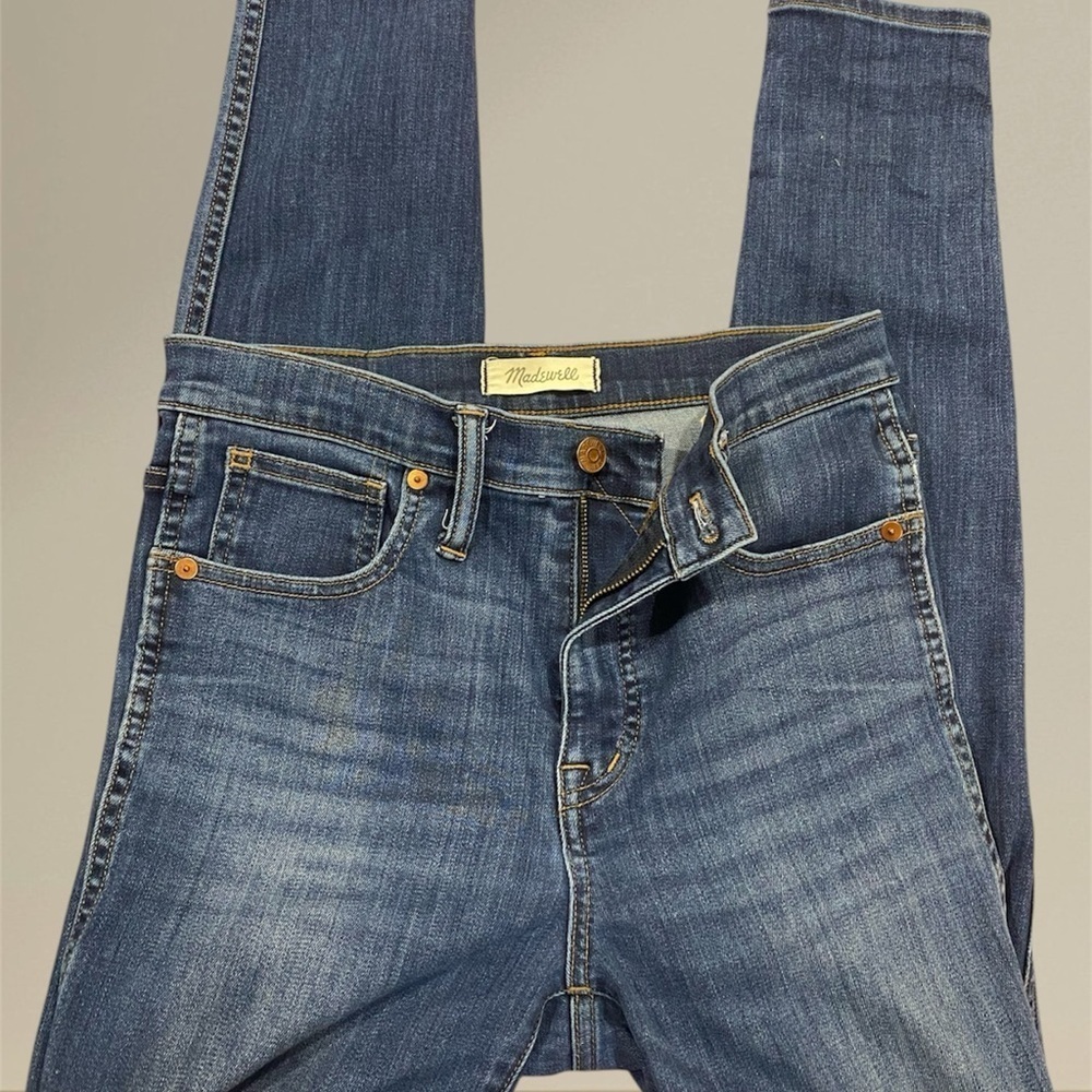 Madewell 10” High Rise Skinny Jeans Size 27 Medium Wash Faded Stretch Denim - Picture 4 of 11